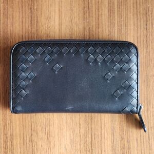 $1000 NEW Bottega Veneta Intrecciato Women Brown Leather Wallet